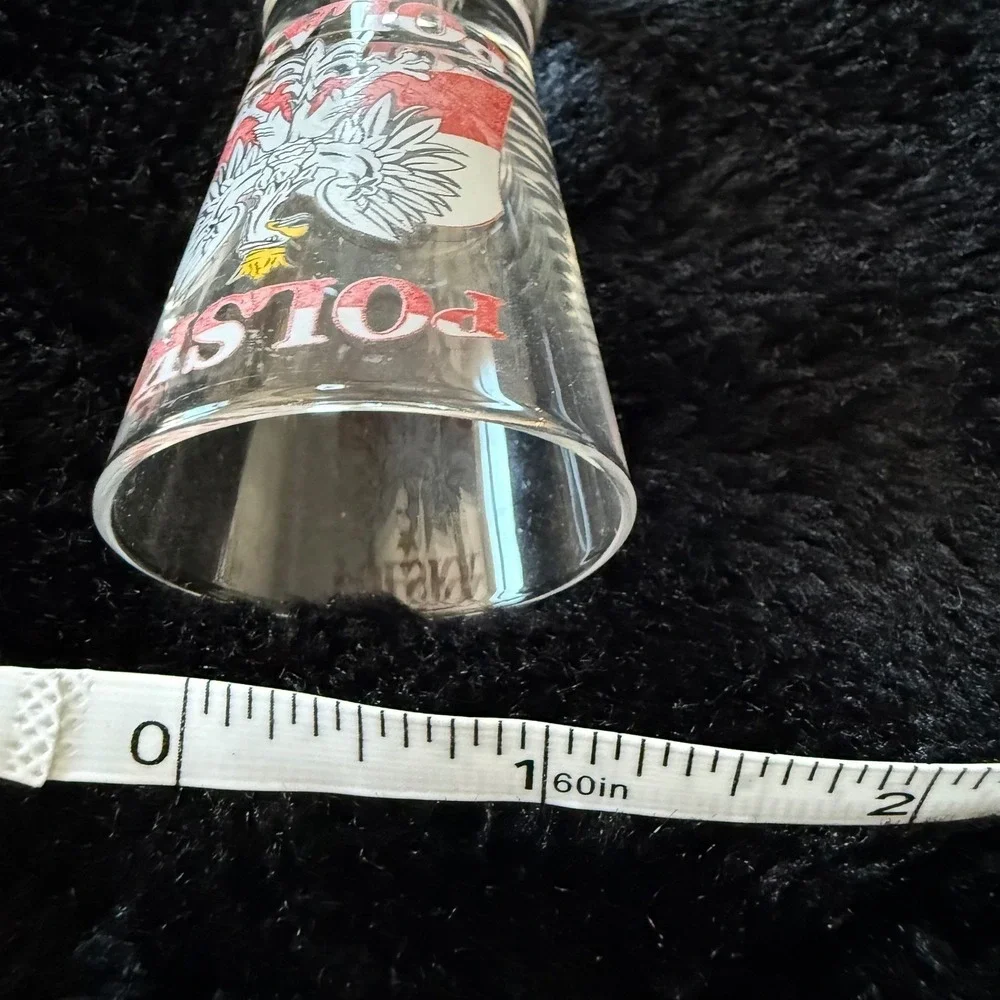 Shot‎ Glass Set of 2 Clear Polish White Eagle Crest Polska